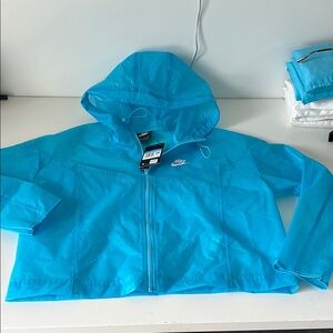 Nike Blue Raincoat Lightweight Water-Resistant Hooded